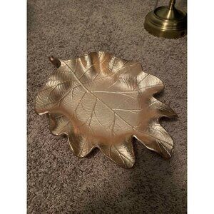 Gold Metal leaf decor tray
17.5” L  12” W